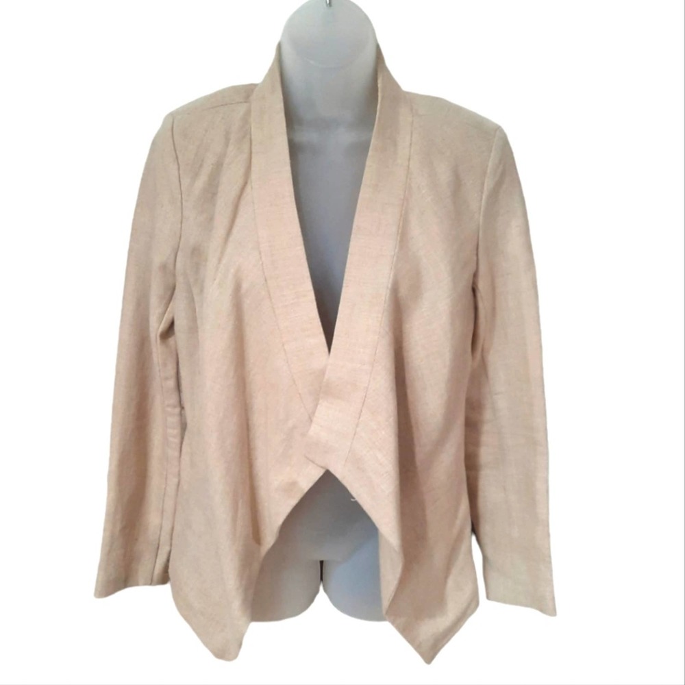 Michael Michael Kors 100% Linen Open Front Blazer Size 2